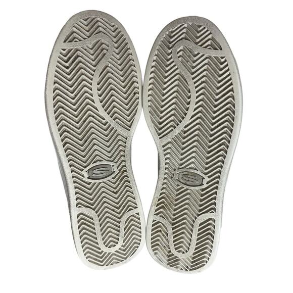 Vtg Skechers White Sneakers 10 Leather Silver Logo Y2k 1990s Shoes WSL Lace up - Picture 10 of 11